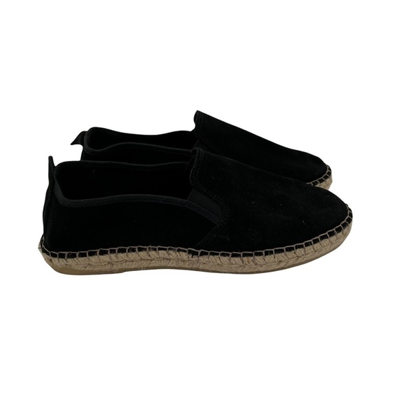 Free People Black Suede Slip On Espadrille Flat Loafers Size 40 Women's - Picture 4 of 6
